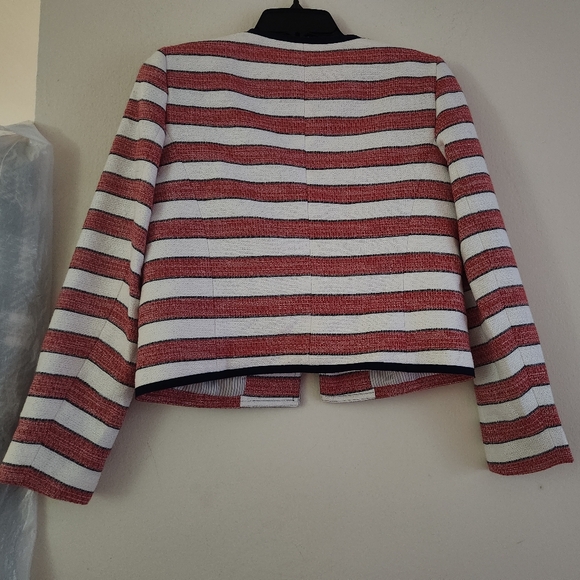 Brooks Brother Set Red Fleece Collection Striped jacket 2 + Skirt 4 White/red - Picture 4 of 7